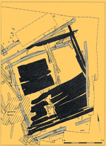 Fußboden eines 4 x 4 m großen Blockhauses des 10./11. Jh. Quelle: Archäologie Manufaktur GmbH